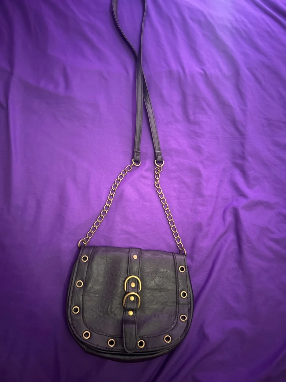 Women's Black Chain-Strap Shoulder Bag